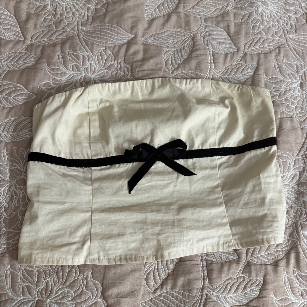 Forever 21 Cream Smocked Top